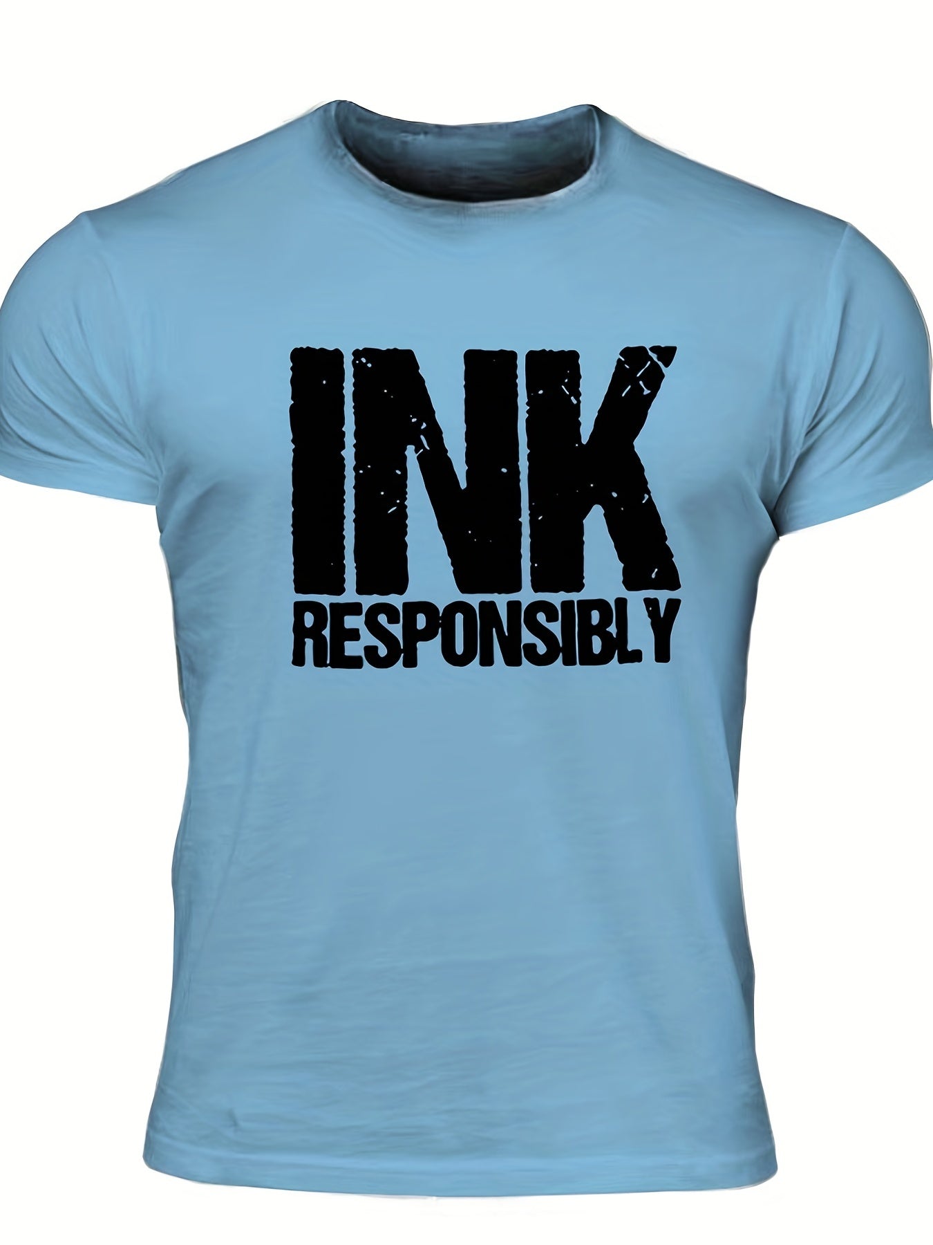 INK Responsibly Men's Print T Shirt Stretchy Crew Neck Tee