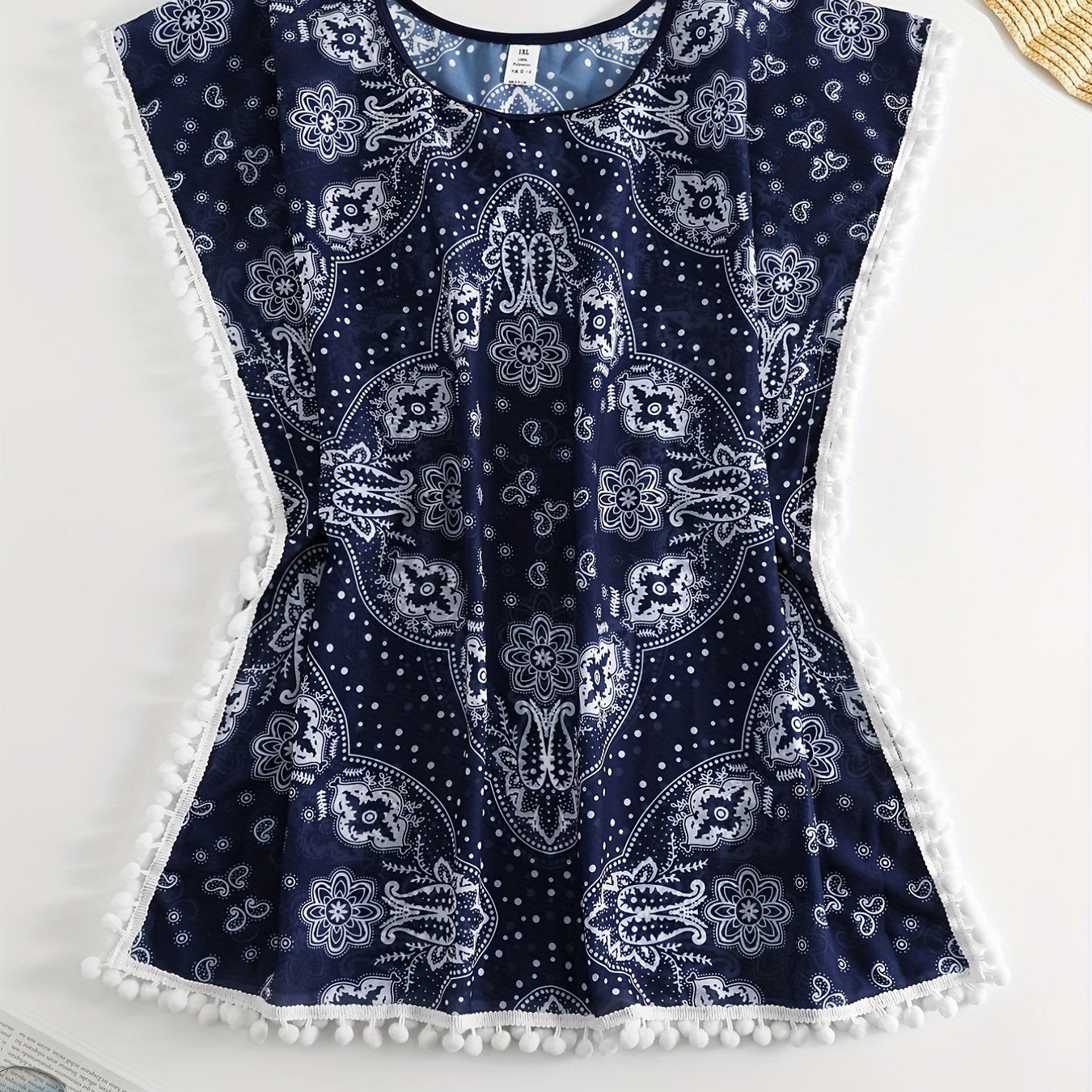 Sexy Cover Up Women's Plus Scarf Print Beachwear