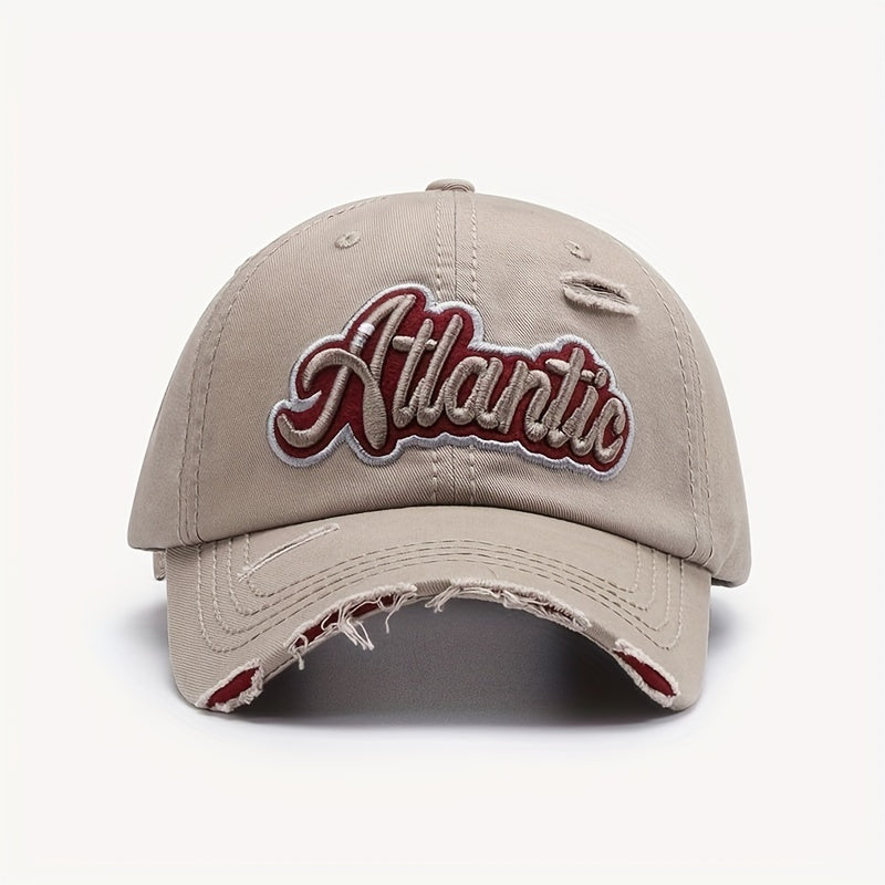 Baseball Cap Outdoor Curved Brim Embroidered Hat Washed Sunscreen Peak Cap
