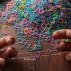 1000pcs Candy Skin Bands Women Colorful Hair Rings Hair Accessories