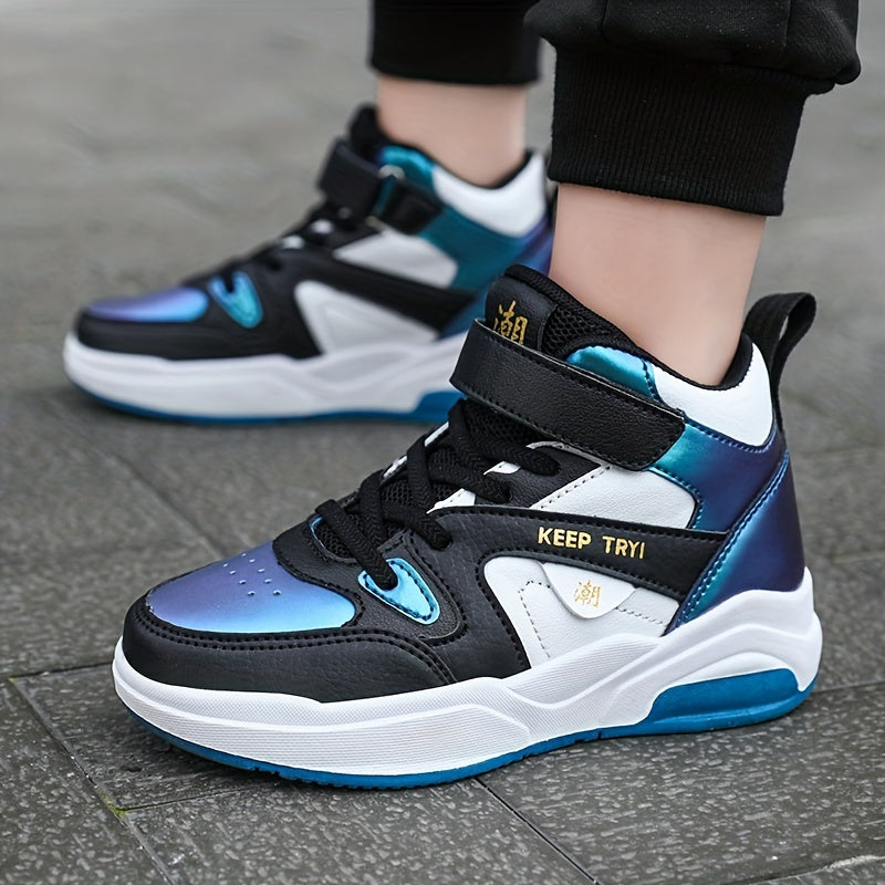 Boys' High Top Basketball Shoes Anti Slip Shock Resistant