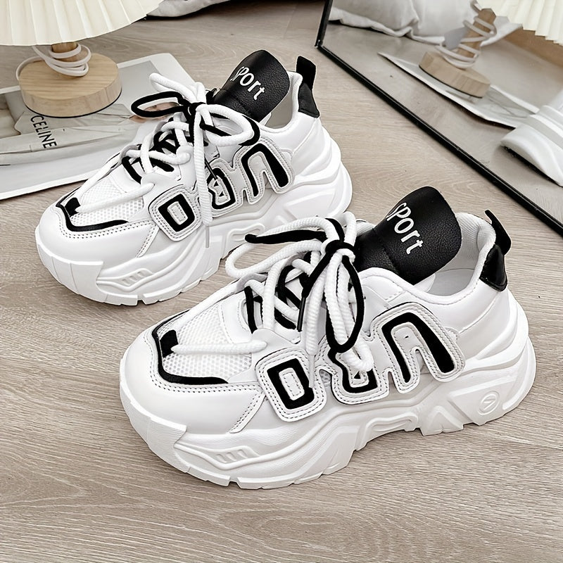 Women's Chunky Sneakers Breathable Thick Bottom Sport Shoes