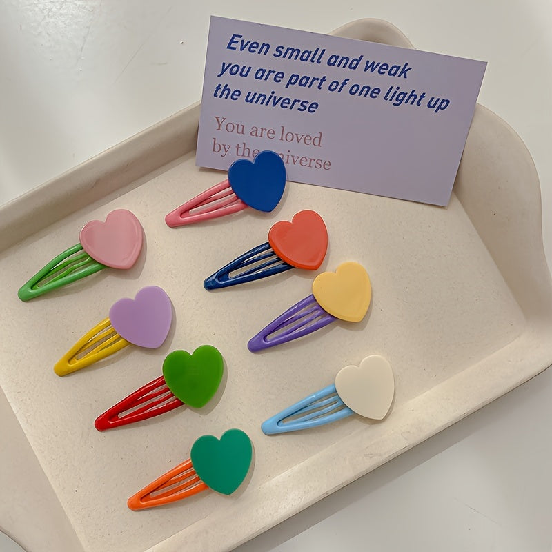 Colorful Heart Shape Hair Clip Sweet Headwear