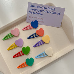 Colorful Heart Shape Hair Clip Sweet Headwear