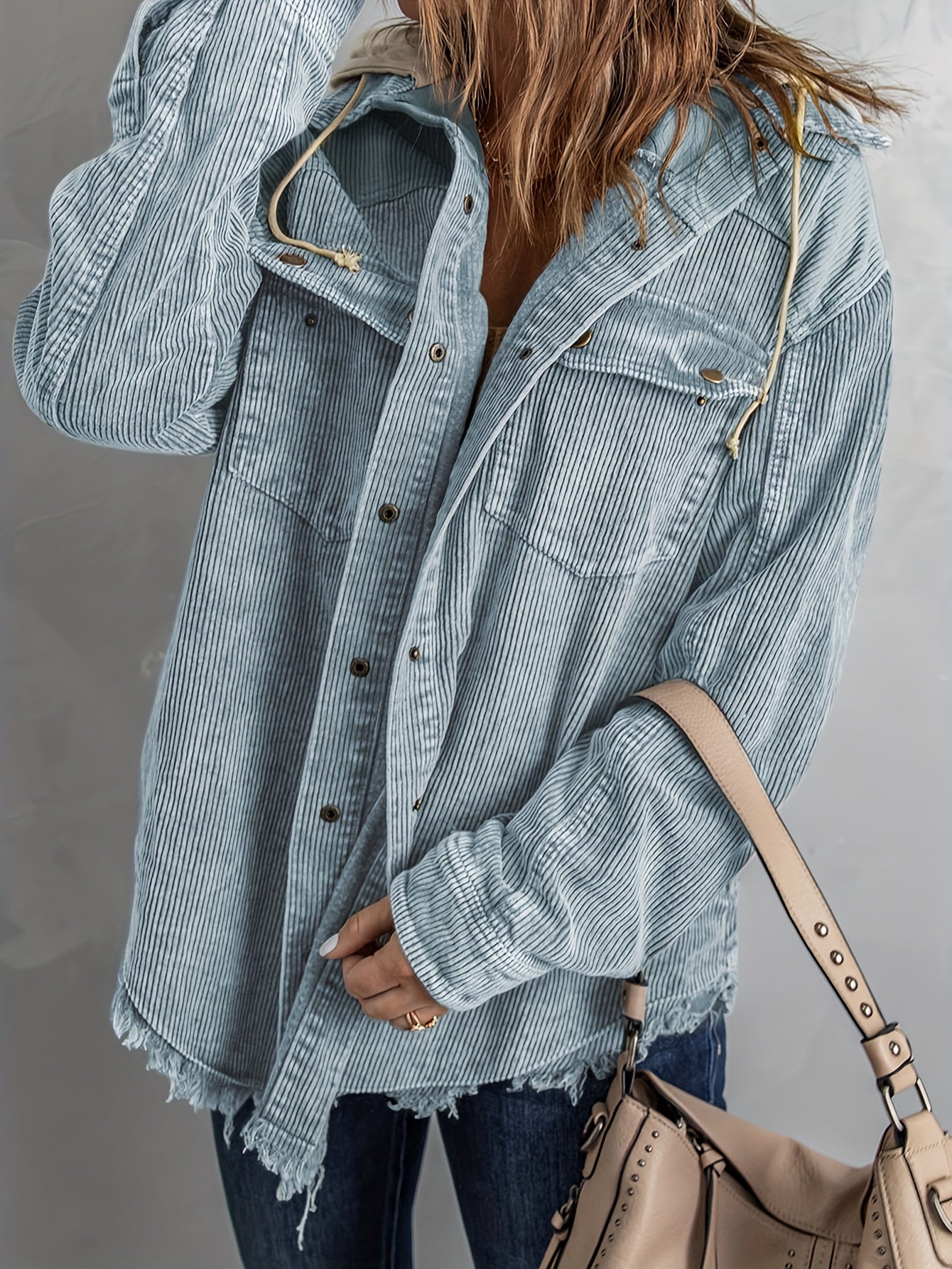 Casual Block Hooded Jacket for Women