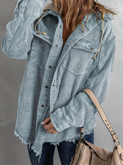 Casual Block Hooded Jacket for Women