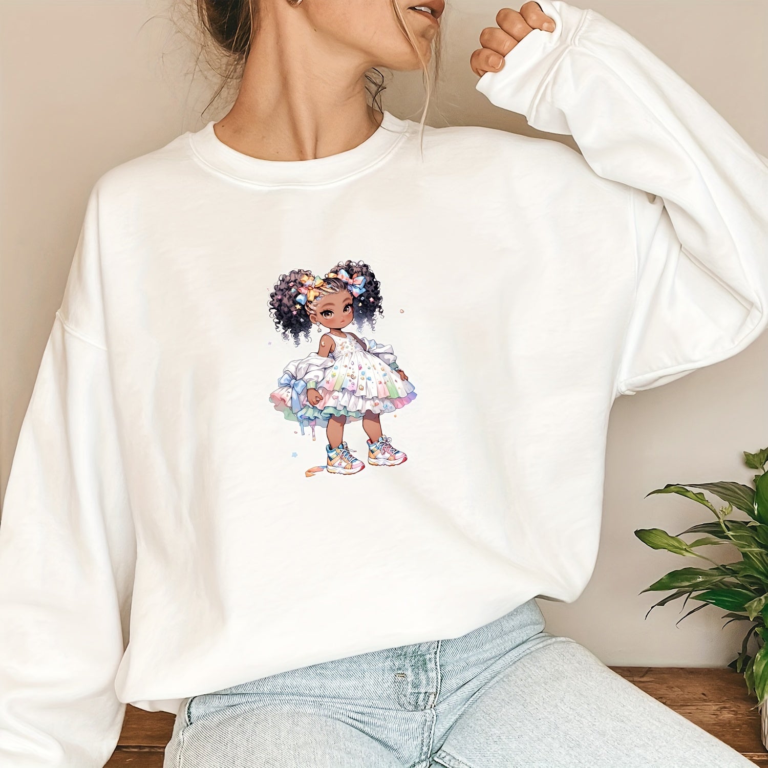 8pcs Fluffy Hair Pretty Skirt Heat Transfer Print Stickers