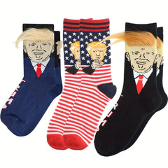 3 Pairs Star Striped Pattern Socks for Women Men