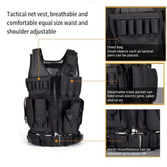 Outdoor Men's Vest With Detachable Belt And Holster