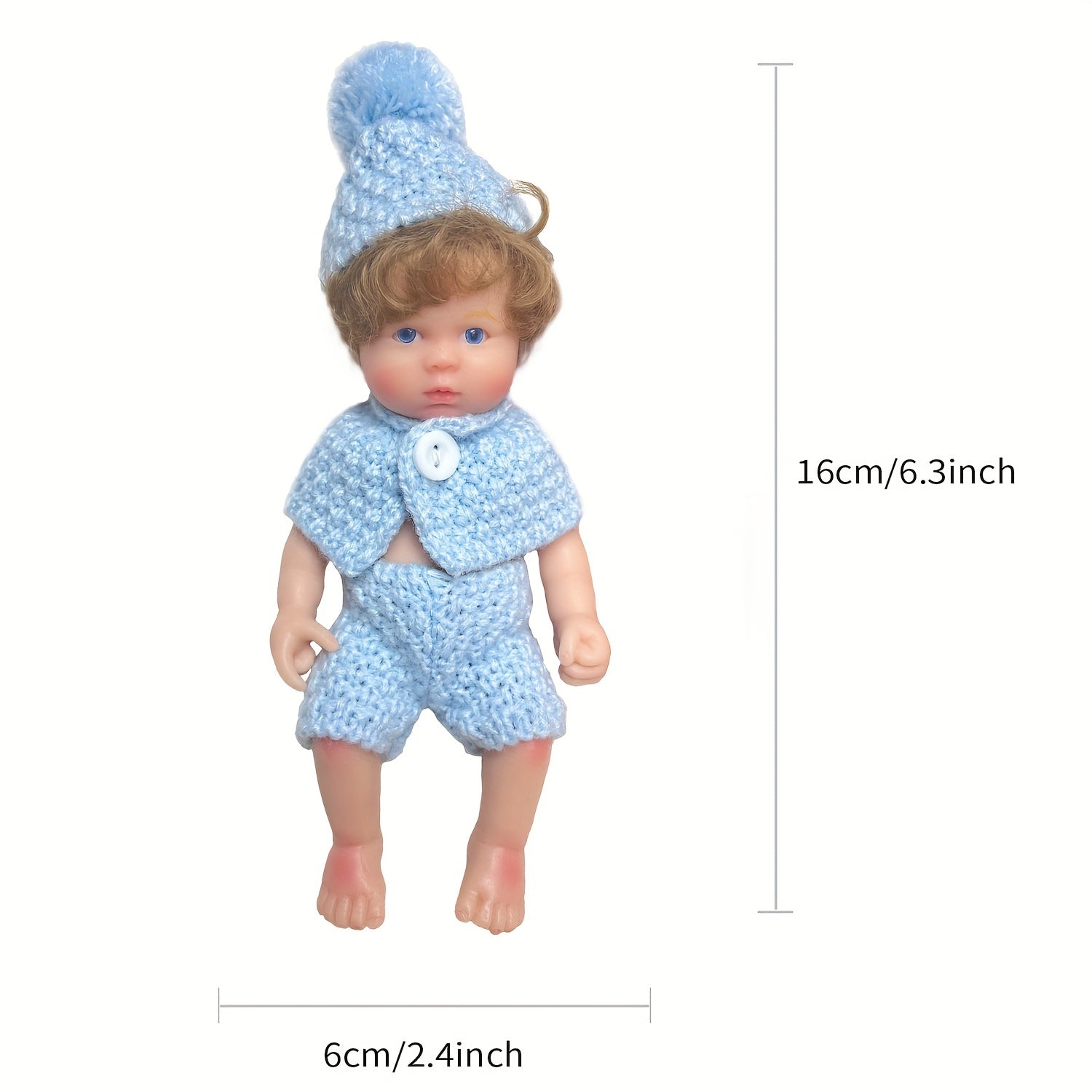Mini Palm Solid Silicone Reborn Girl And Boy Doll With Two Outfits