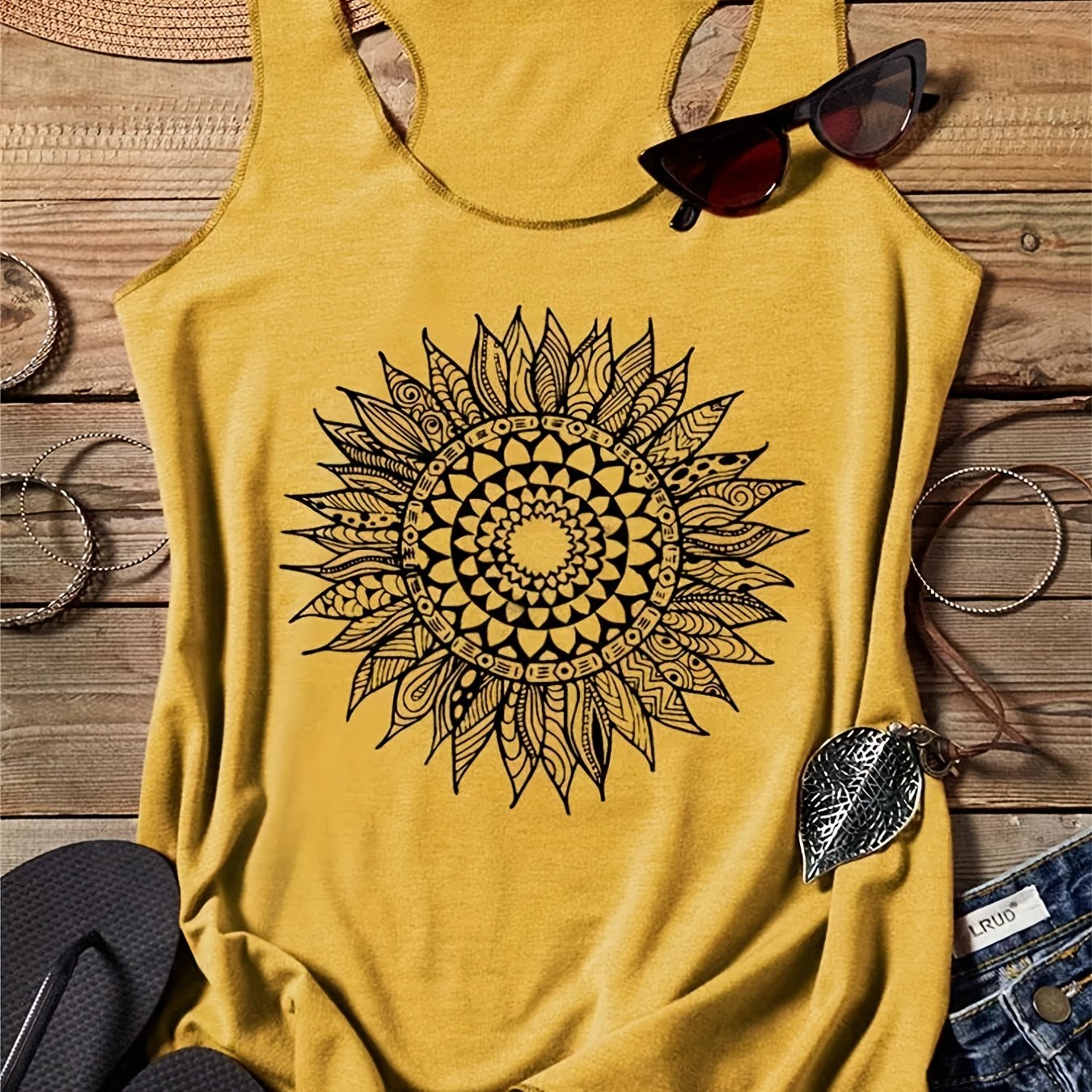 Floral Print Sleeveless Tank Top for Summer