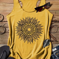 Floral Print Sleeveless Tank Top for Summer