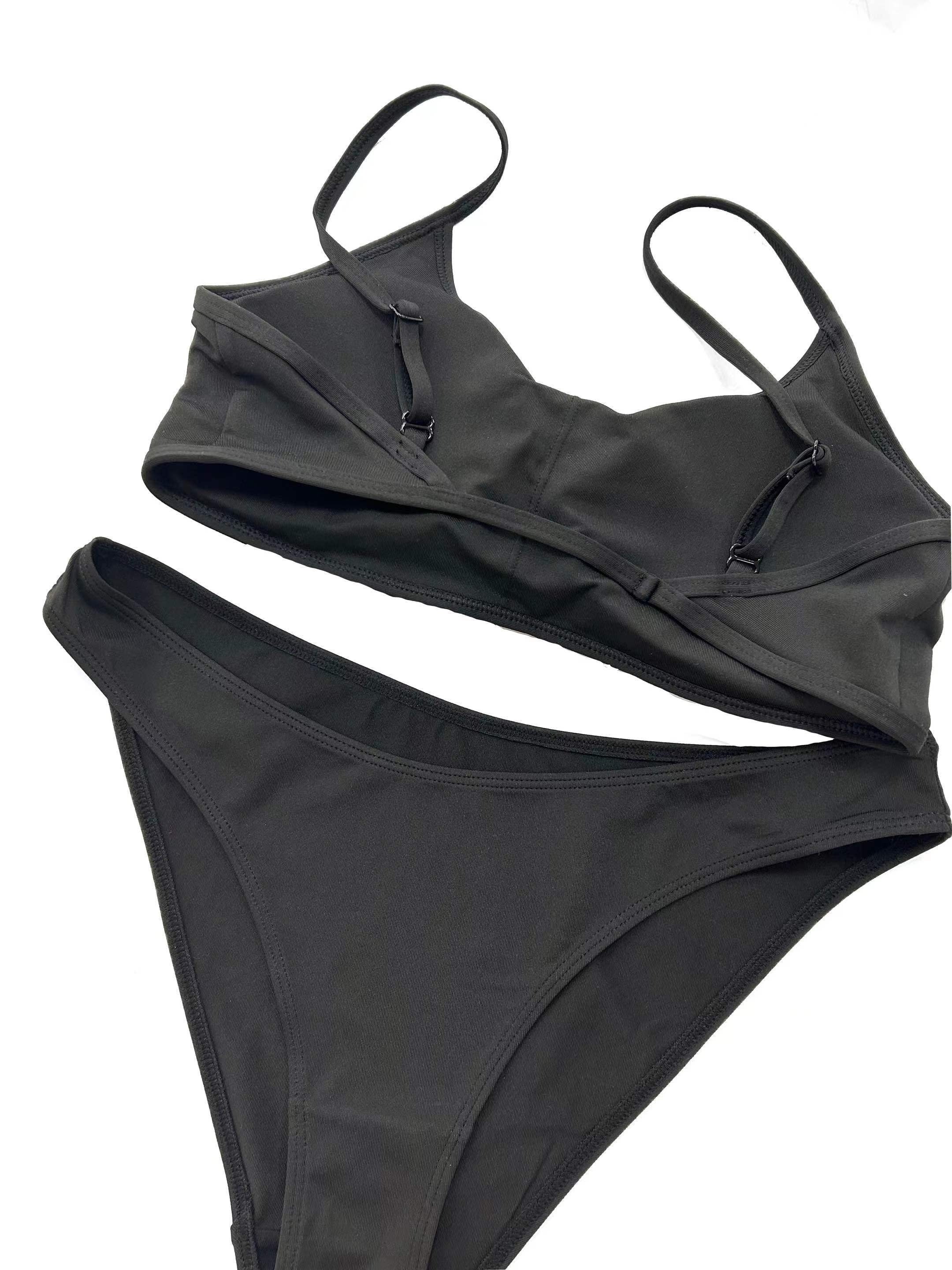Solid Sexy Sports Set: Bra & High Stretch Briefs