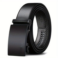 Men's PU Leather Belt Automatic Buckle Business Style Belt