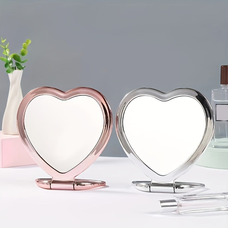 Heart Shaped Travel Makeup Mirror for Girls & Women