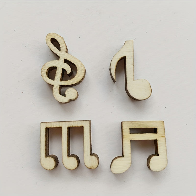 50pcs 15mm Wood Hollow Out Music Crafts Wedding Decoration