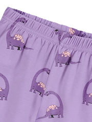 Girls Dinosaur Pajama Set Short Sleeve Tee & Shorts Sleepwear