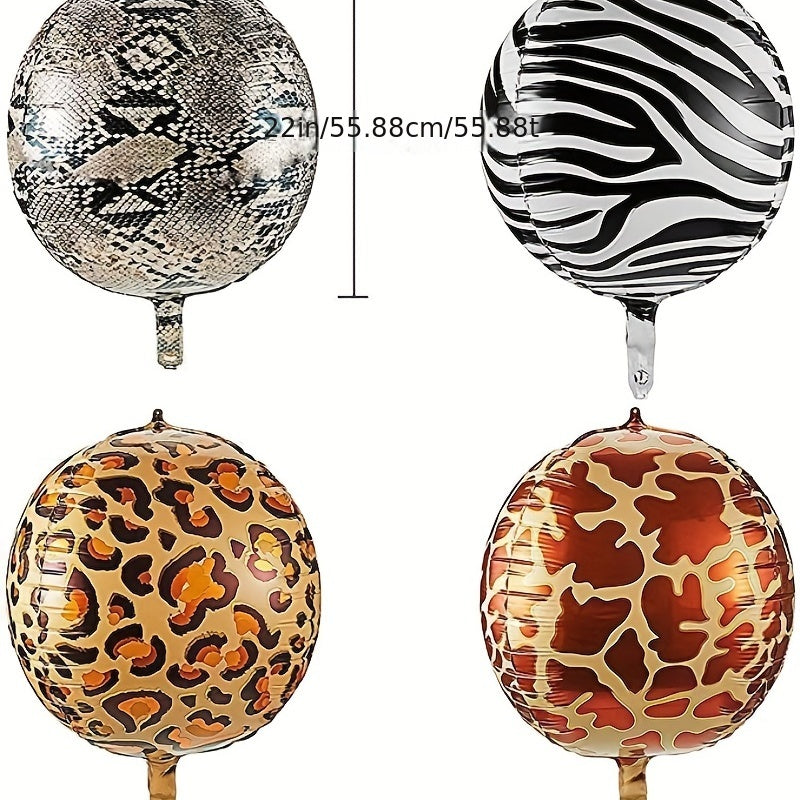 116pcs Jungle Animal Theme Party Balloons - Green Yellow Leopard Print Balloons