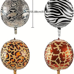 116pcs Jungle Animal Theme Party Balloons - Green Yellow Leopard Print Balloons
