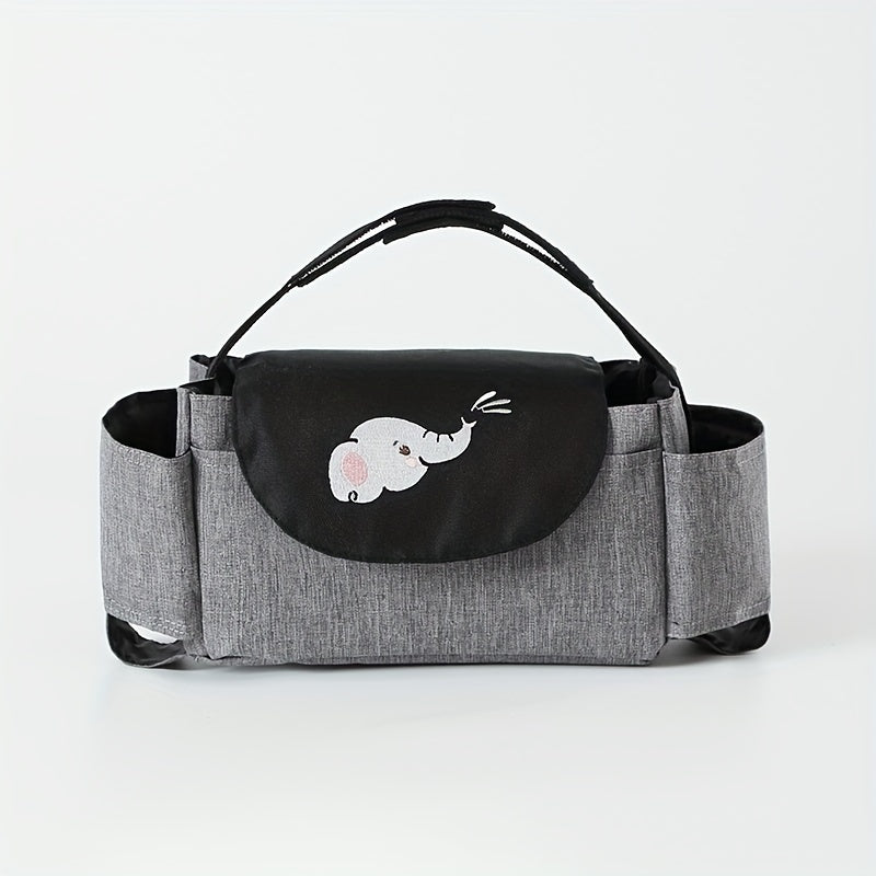 Stroller Organizer Bag with 2 Cup Holders for Diaper Phone Toys Baby Items