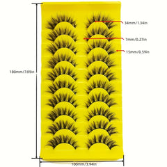 10 Pairs False Eyelashes Natural Fluffy Curling Thick Soft 3D113