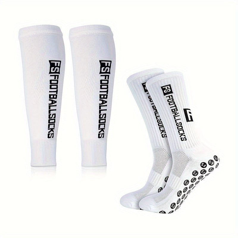 Soccer Sock & Calf Sleeves Set Anti Slip Sport Socks