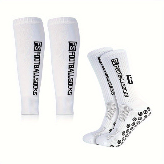 Soccer Sock & Calf Sleeves Set Anti Slip Sport Socks
