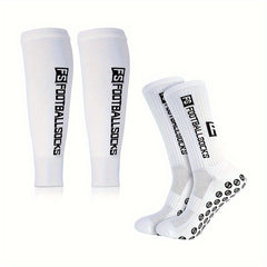 Soccer Sock & Calf Sleeves Set Anti Slip Sport Socks