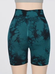 Tie Dye Seamless Yoga Shorts High Waist Butt Lifting