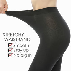 2 Pack Plush Lined Tights Opaque High Waist Thermal Elastic Leggings