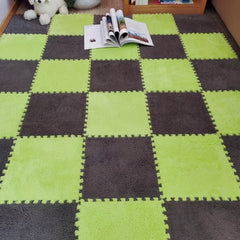 12pcs Plush Puzzle Foam Floor Mat Bay Window Mat Seat Mat