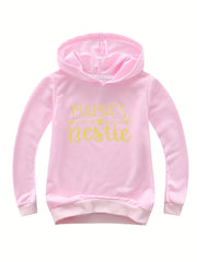 Kids Mama's Bestie Print Hoodie Pullover Sweatshirt
