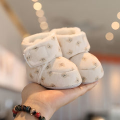 Cute Bear Baby Girl Boots Soft Warm Fleece Indoor Outdoor Walking