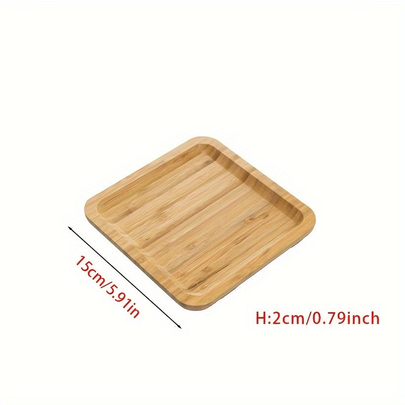 Bamboo Square Tray Cheese Plates Coffee Tea Serving Tray Fruit Storage Pallet
