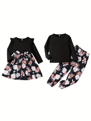 Floral Matching Dress & Top Pants Set for Sisters - Summer Family Outfits