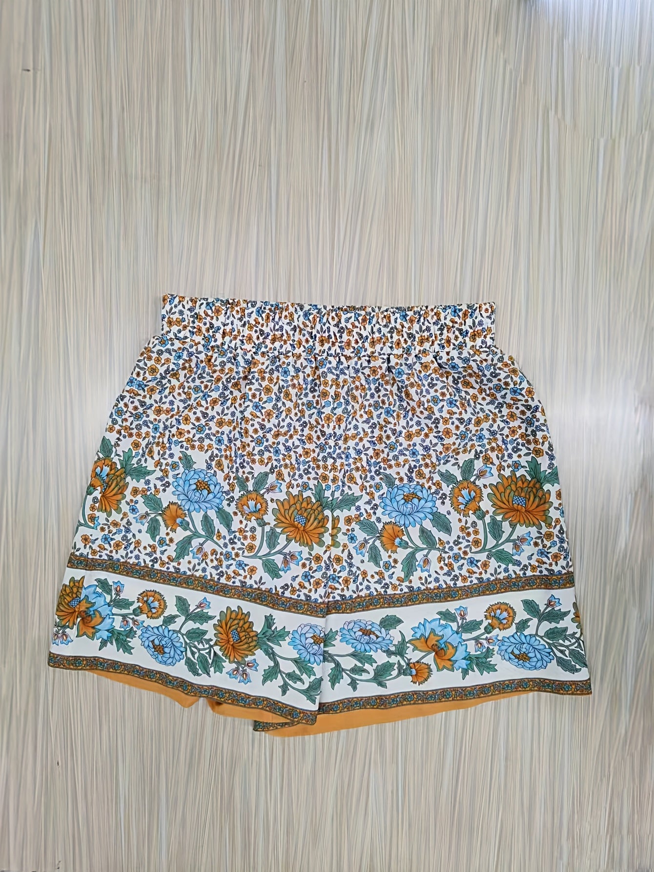 Floral Print Drawstring Shorts Wide Leg Summer Shorts