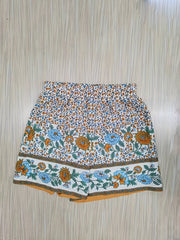 Floral Print Drawstring Shorts Wide Leg Summer Shorts