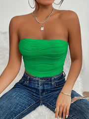 Sexy Ruched Strapless Crop Top Women's Lingerie