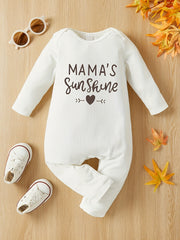Baby Girls Floral Letter Print Romper Soft Skin-friendly Jumpsuit