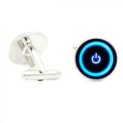 Glass Gem On Off Button Cufflinks for Men