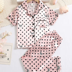 Girls Panda Print Pajama Set
