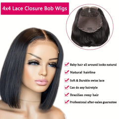 HD Lace Short Bob Wig 150 Density Human Hair Glueless Closure Wig