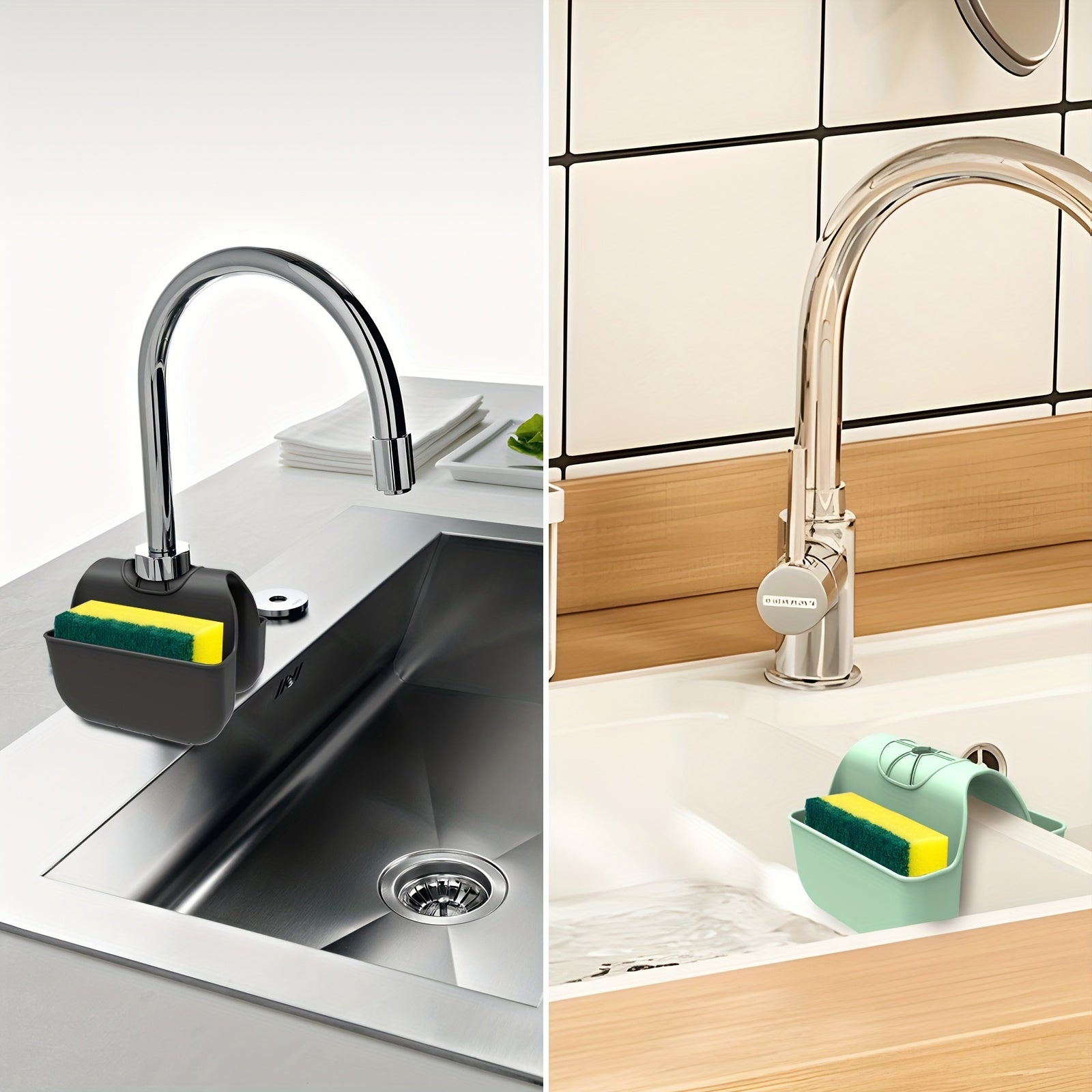 Silicone Sink Sponge Holder Caddy for Kitchen Sink