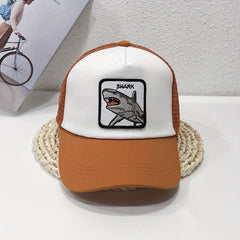 Shark Patch Trucker Hat Sunshade Baseball Cap Lightweight Dad Hats