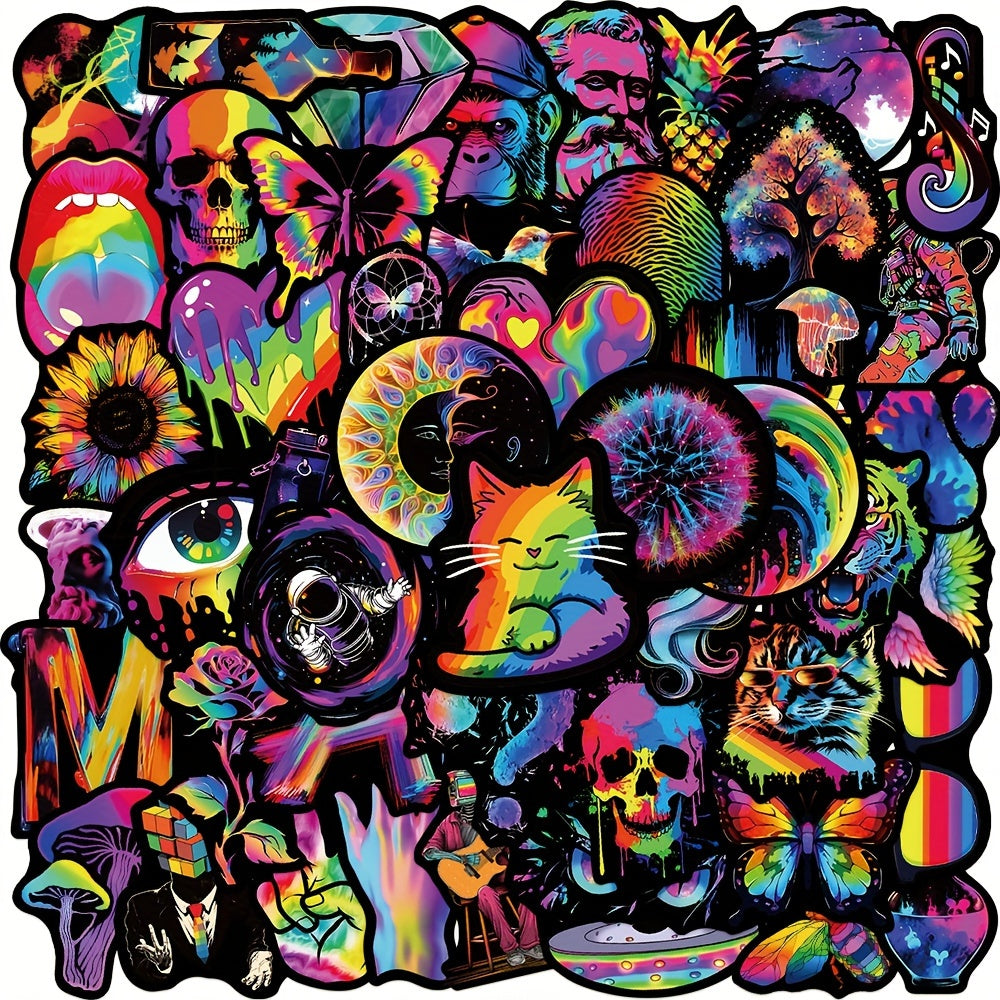 50pcs Cartoon Rainbow Graffiti Stickers Laptop Helmet Water Cup DIY Sticker Pack