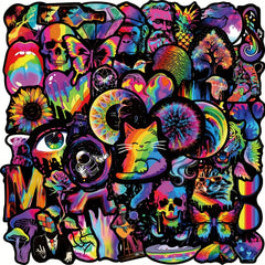 50pcs Cartoon Rainbow Graffiti Stickers Laptop Helmet Water Cup DIY Sticker Pack