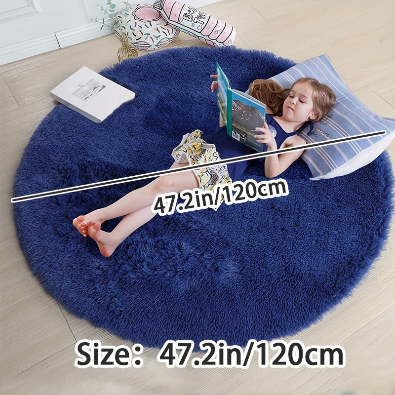 Soft Shaggy Area Rug Fluffy Circle Rugs For Baby Nursery
