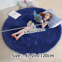 Soft Shaggy Area Rug Fluffy Circle Rugs For Baby Nursery