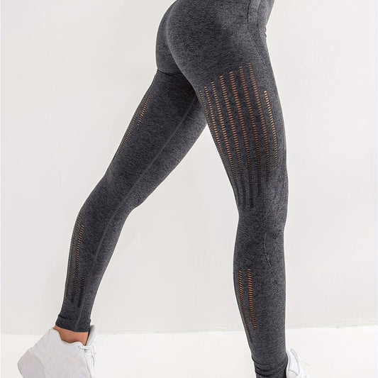 High-Waist Hollow Out Sports Leggings for Women