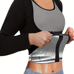 Women's Tummy Control Long Sleeve Sauna Sweat Shirt